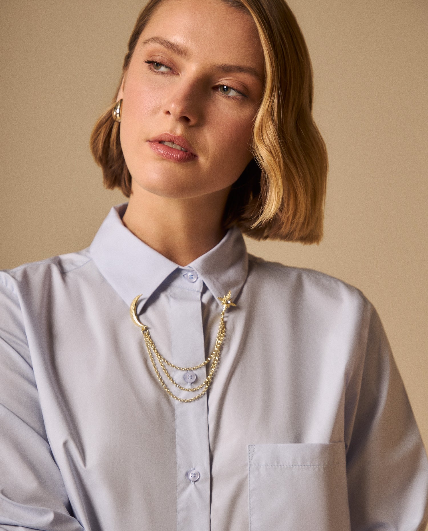 Camisa Azul Claro Manga Larga Premium - Azul