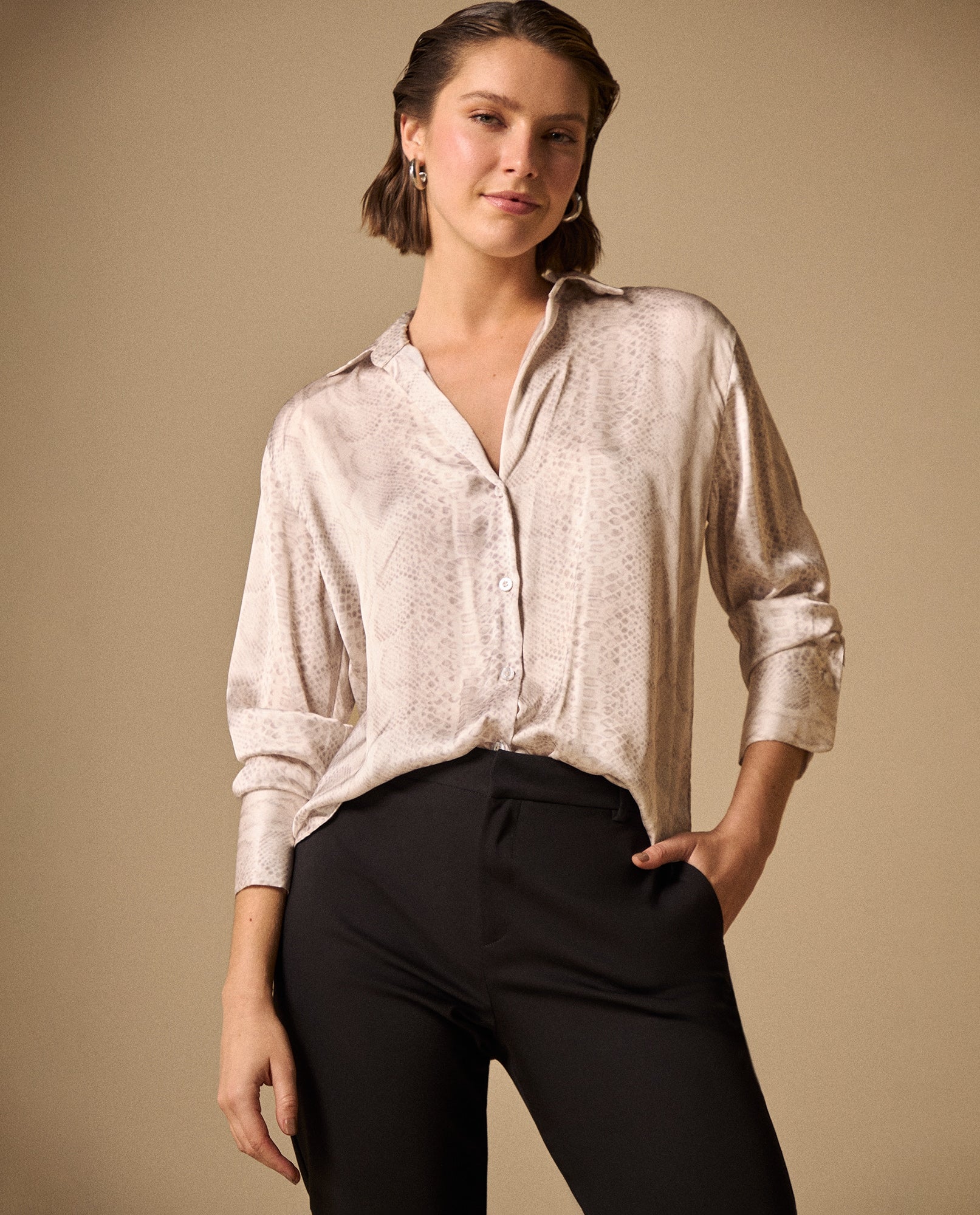 Camisa Texturizada Crudo Grisáceo - Crudo 34_119G700_CRU144002_0