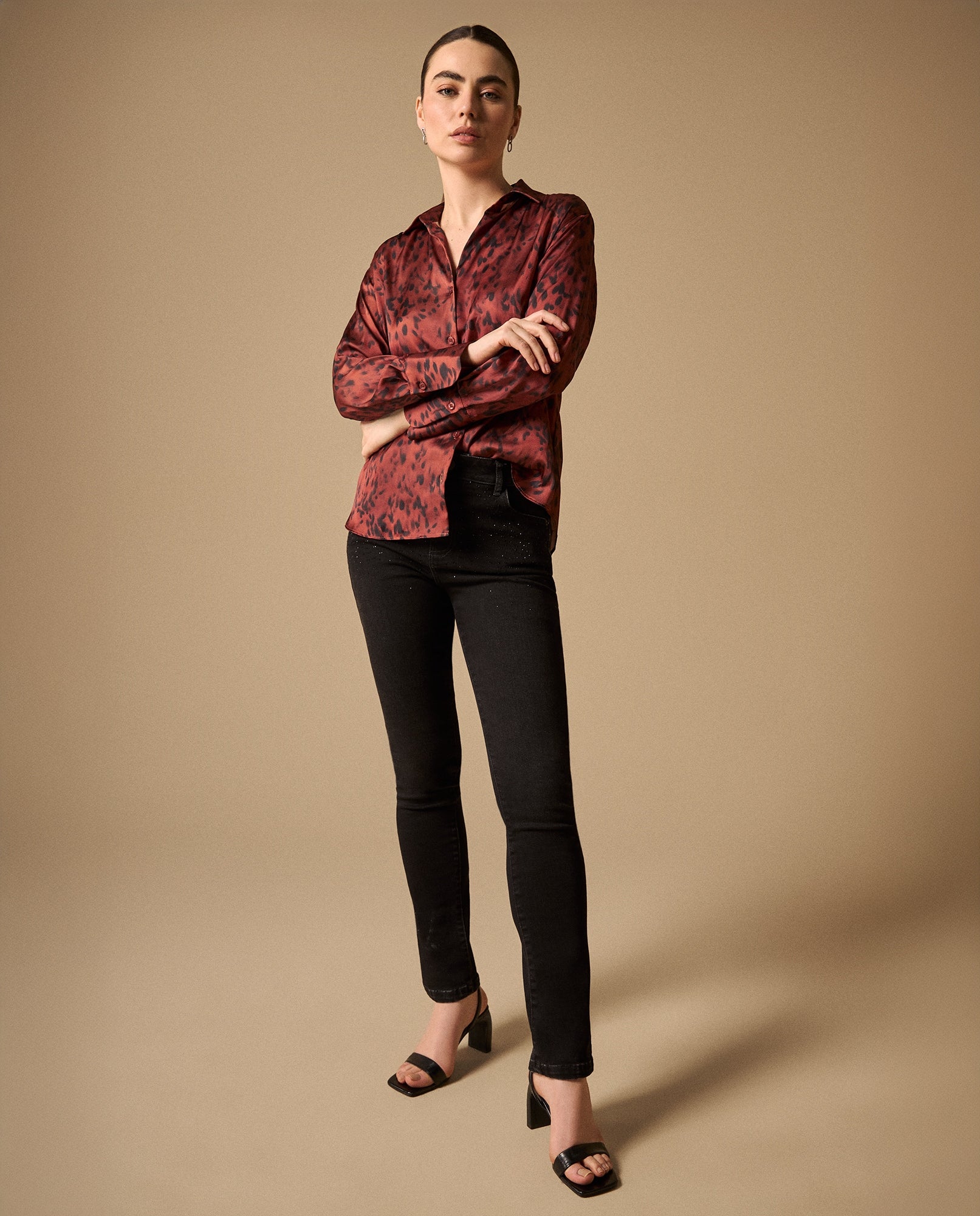 Camisa Animal Print Terracota - Naranja 34_119G918_NAR181350_5
