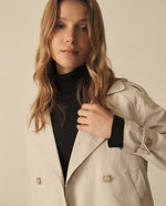 Chaqueta con cuello de solapa para mujer - Beige