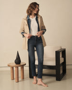 Chaqueta con capucha para mujer - Beige