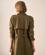 Trench Azul Bahía con Cinturón Ajustable - Verde
