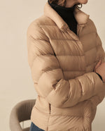 Chaqueta abullonada para mujer - Café