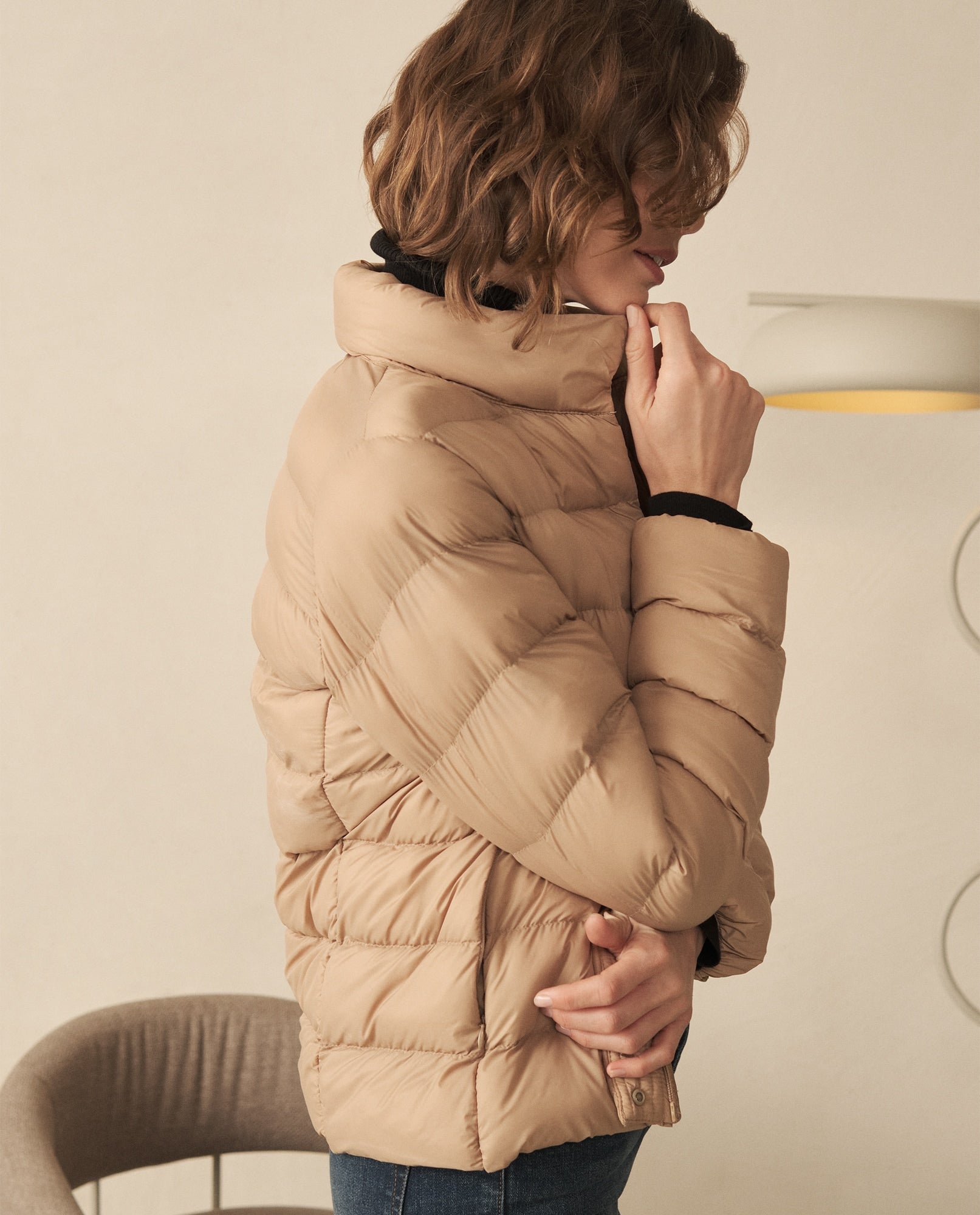 Chaqueta abullonada para mujer - Café 34_120G922_CAF151213_6