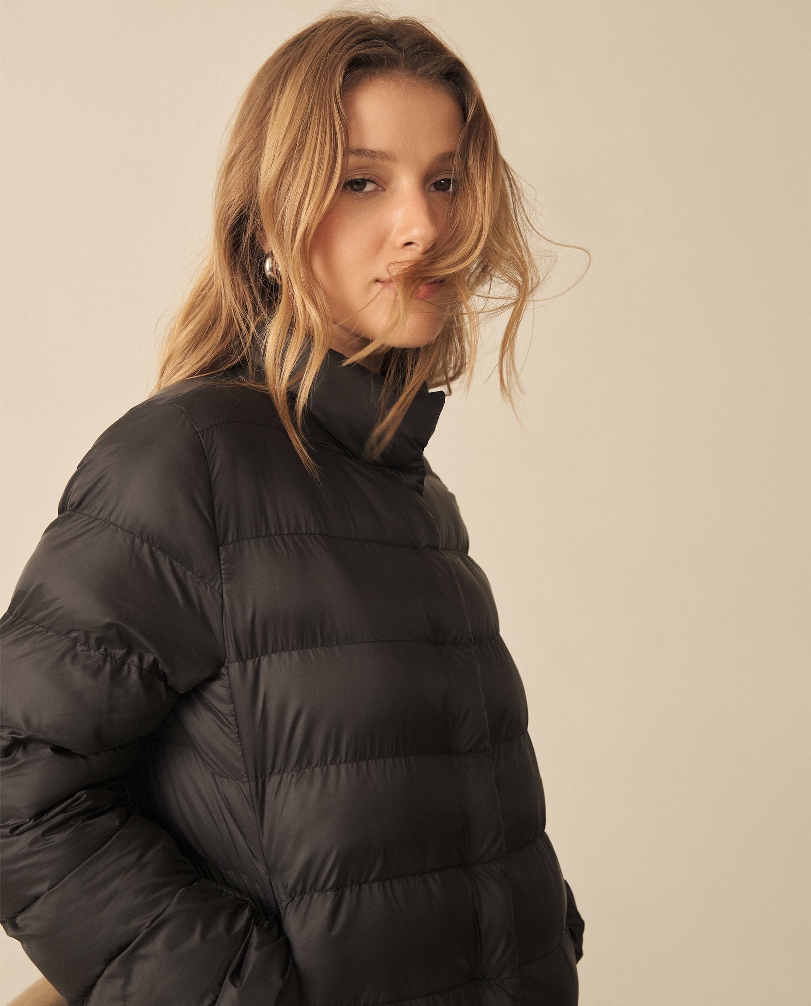 Chaqueta abullonada para mujer - Negro 34_120G922_NEG193909_0