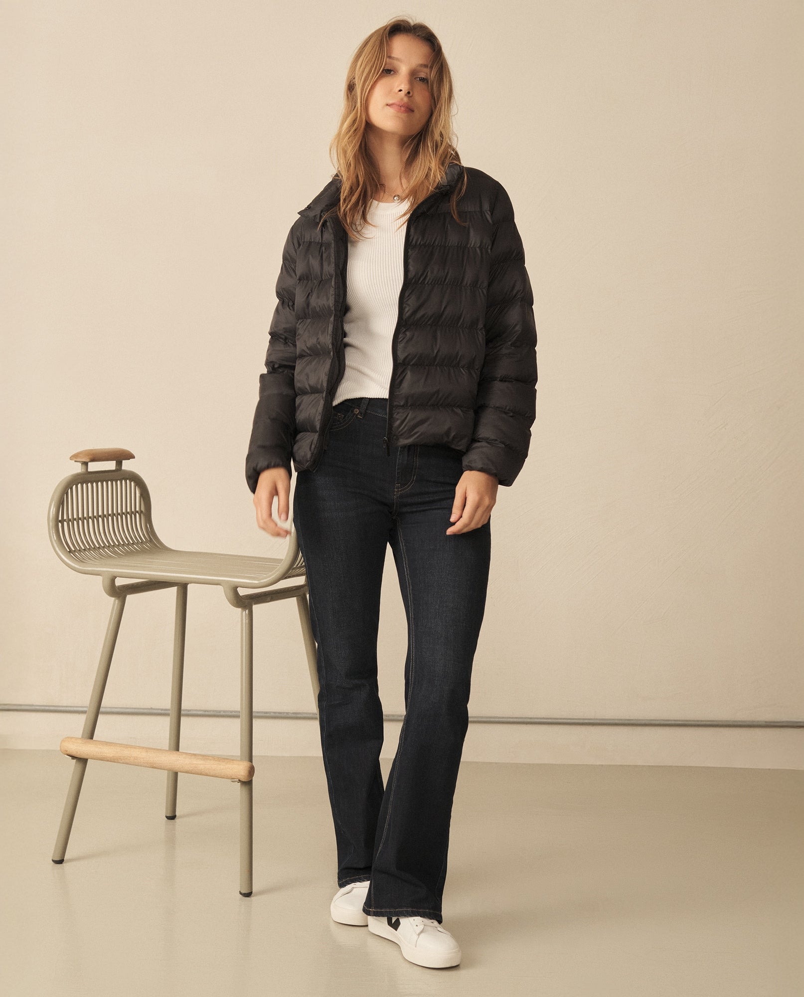 Chaqueta abullonada para mujer - Negro 34_120G922_NEG193909_6