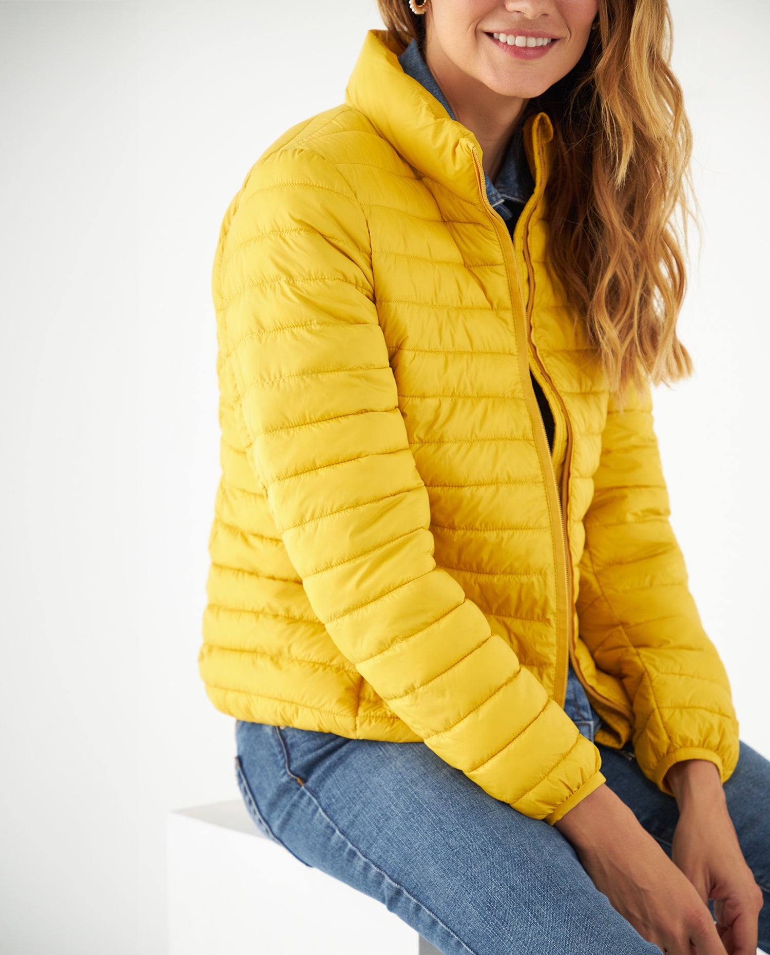 Chaqueta acolchada para mujer - Amarillo