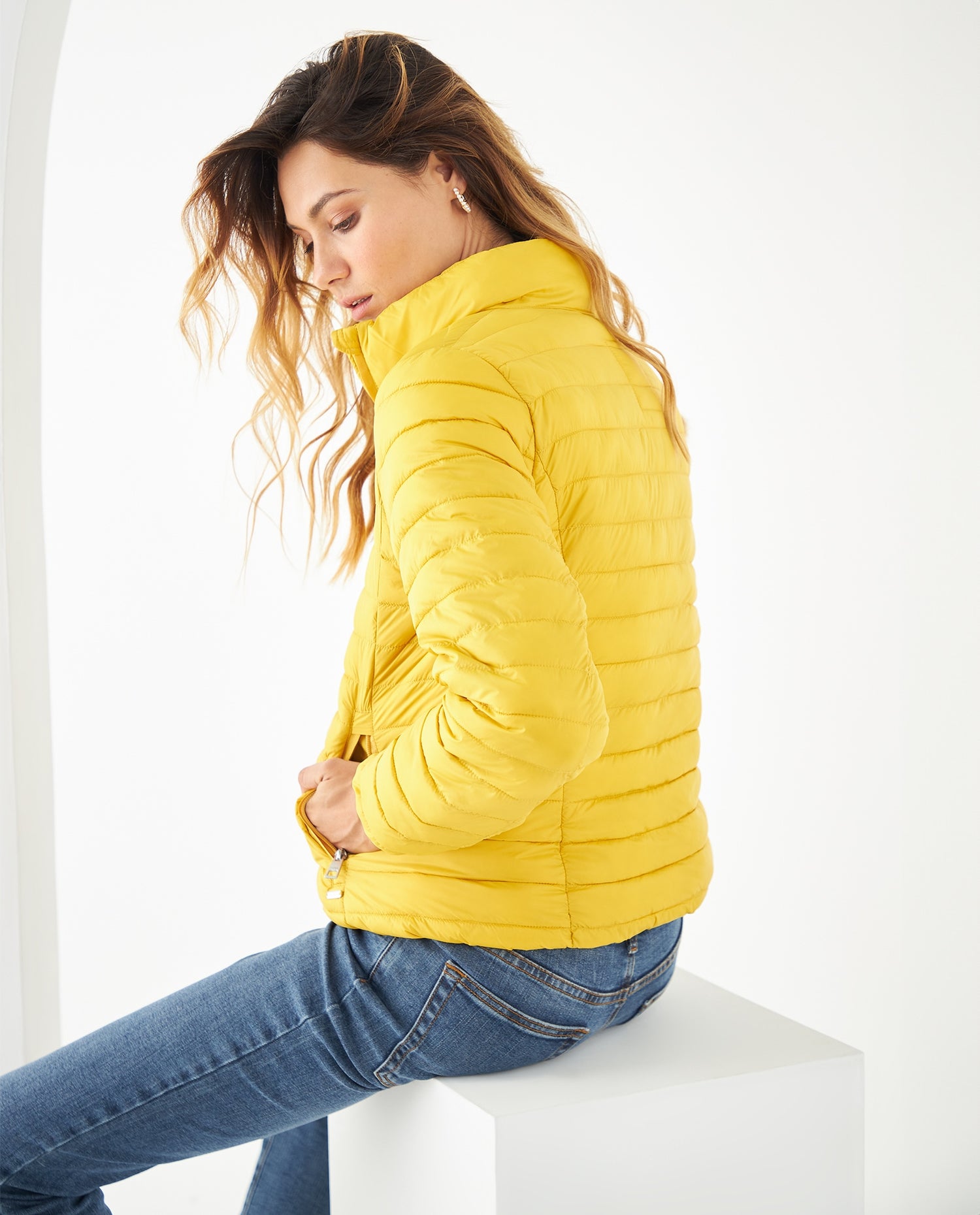 Chaqueta acolchada para mujer - Amarillo
