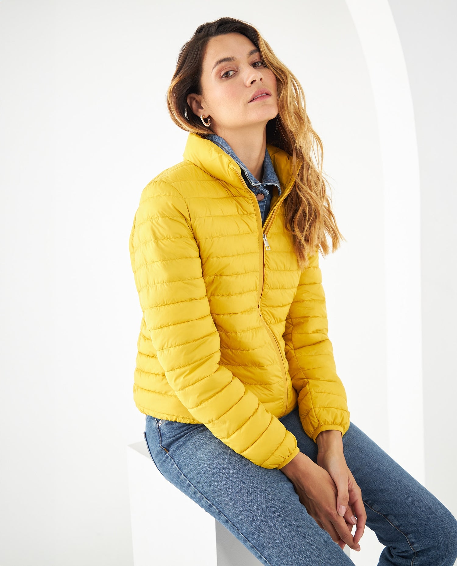 Chaqueta acolchada para mujer - Amarillo
