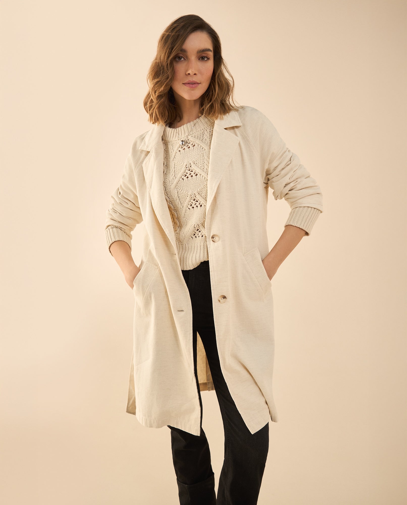 Chaqueta tipo abrigo para mujer - Blanco 34_121G002_BLA110601_6
