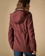 Chaqueta tipo trench con capucha ajustable - Café