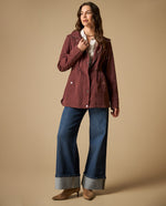 Chaqueta tipo trench con capucha ajustable - Café
