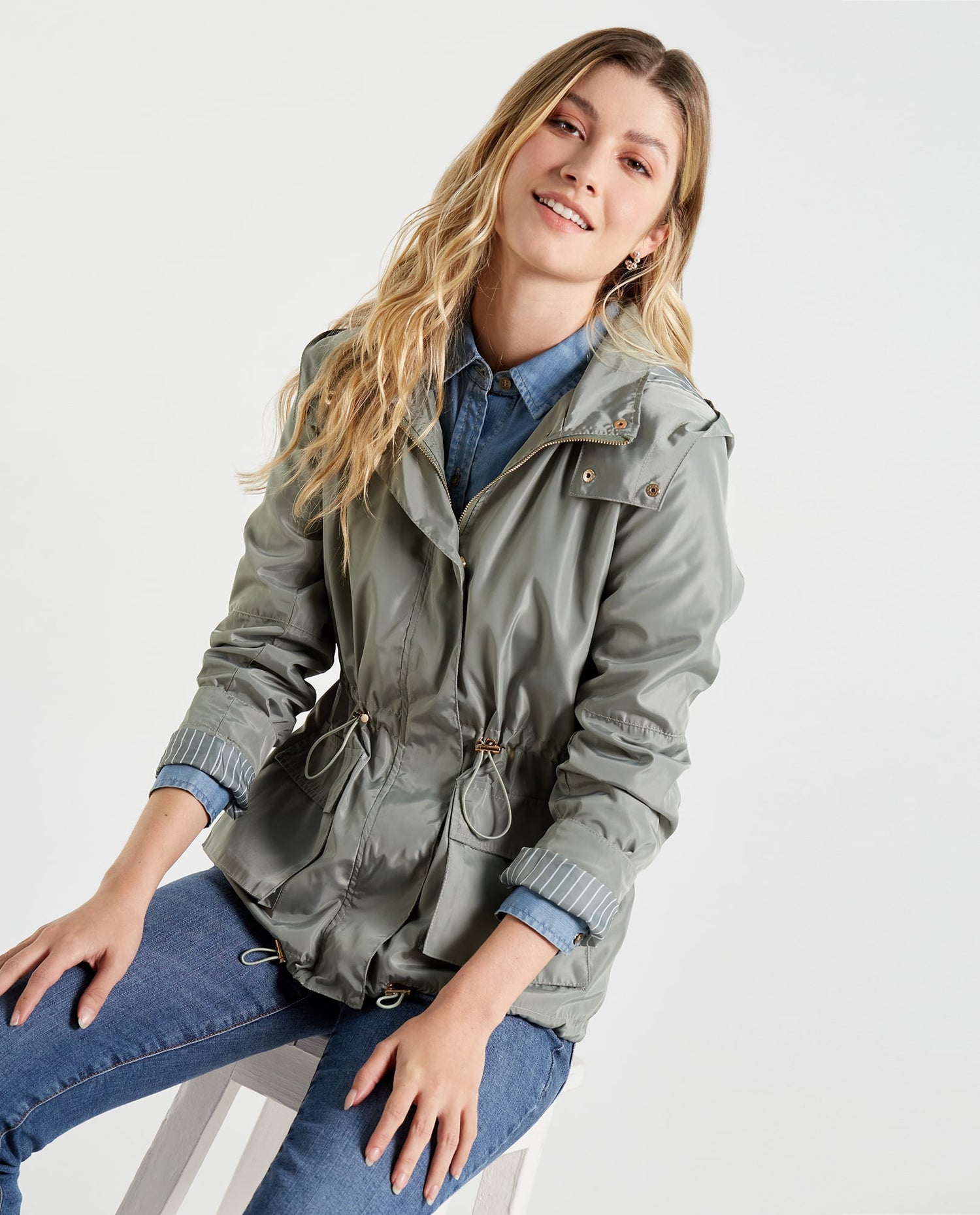 Chaqueta con capucha para mujer - Verde