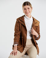 Chaqueta con capucha para mujer - Café
