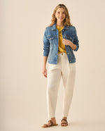 Chaqueta tipo Trucker en denim para mujer - Azul