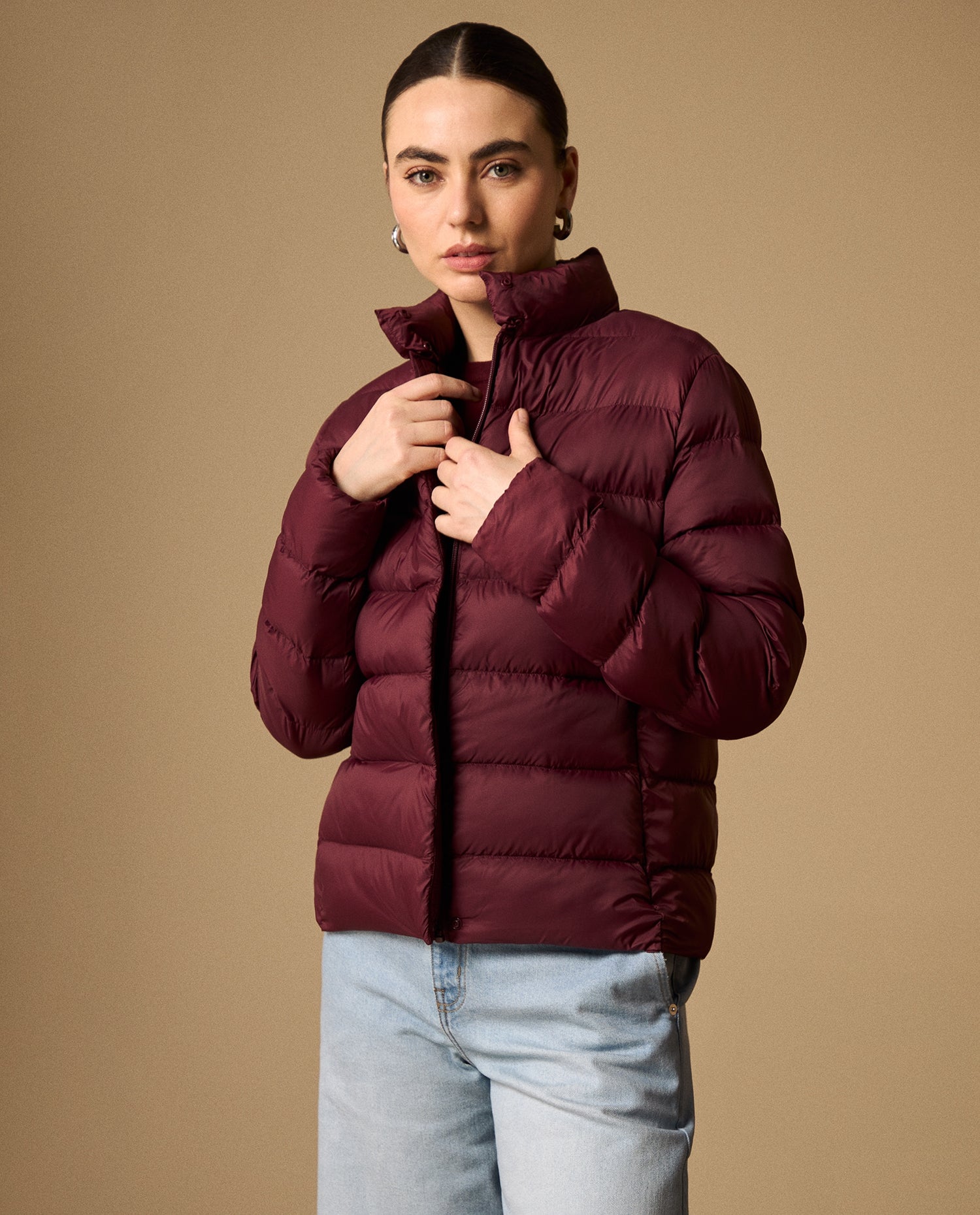 Chaqueta Puffer Roja Acolchada Premium - Morado