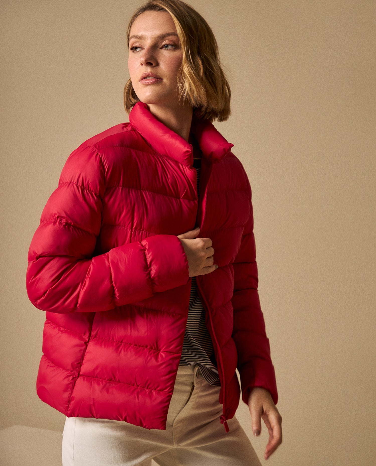 Chaqueta Puffer Roja Acolchada Premium - Rojo