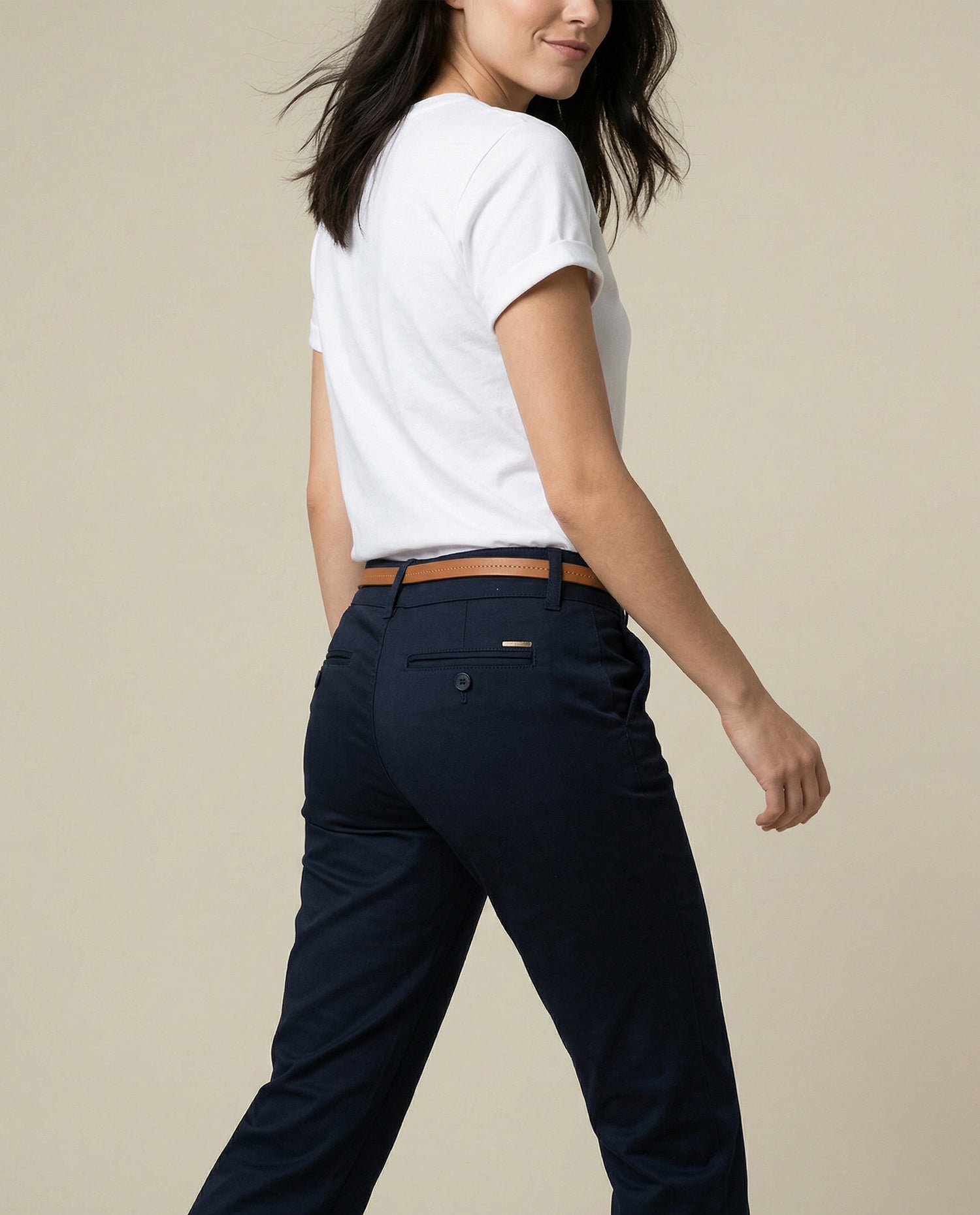 Pantalón Weekend pierna recta con ruedo doblado - Azul