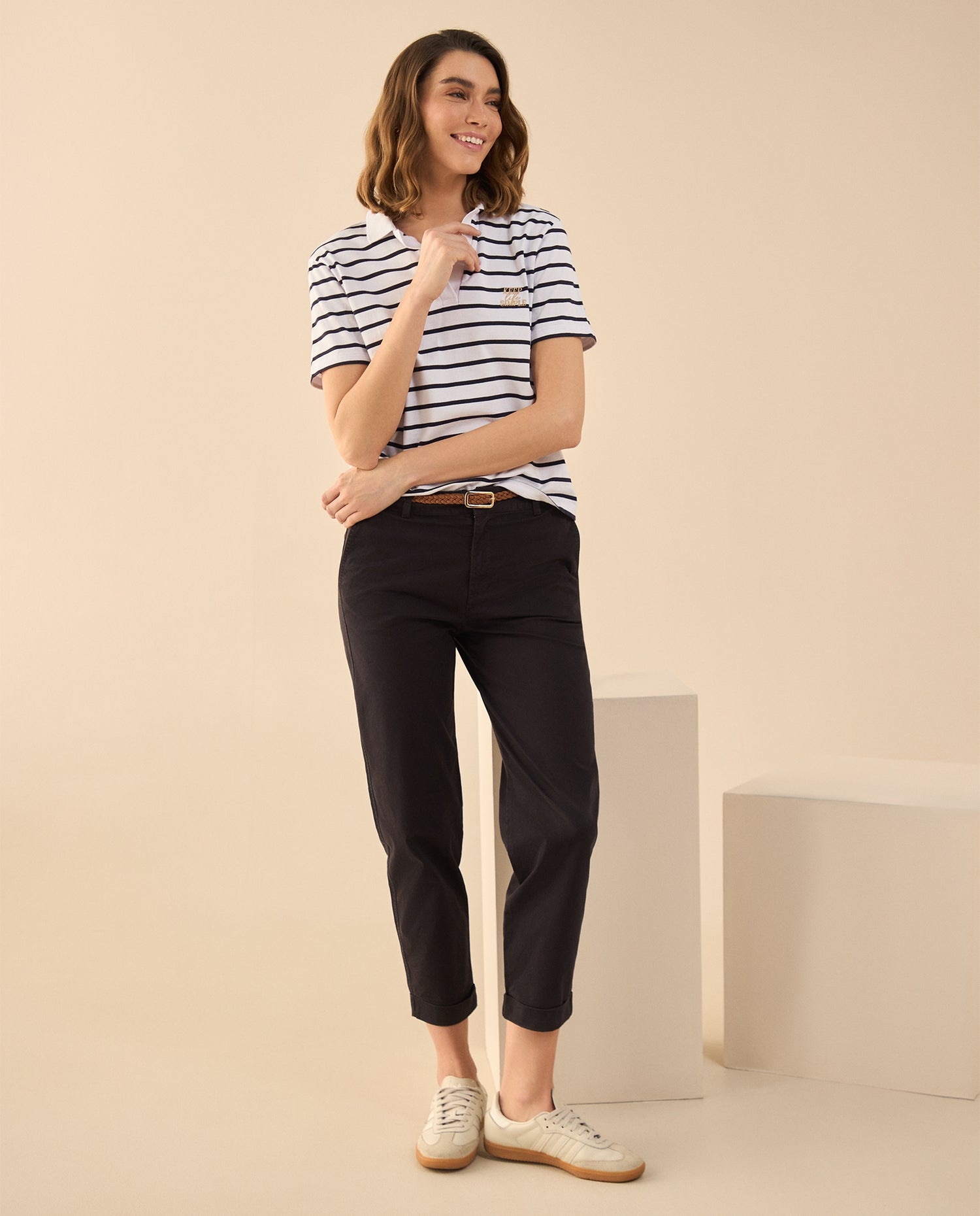 Pantalón elegante bota recta para mujer - Azul