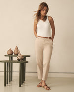 Pantalón elegante bota recta para mujer - Beige