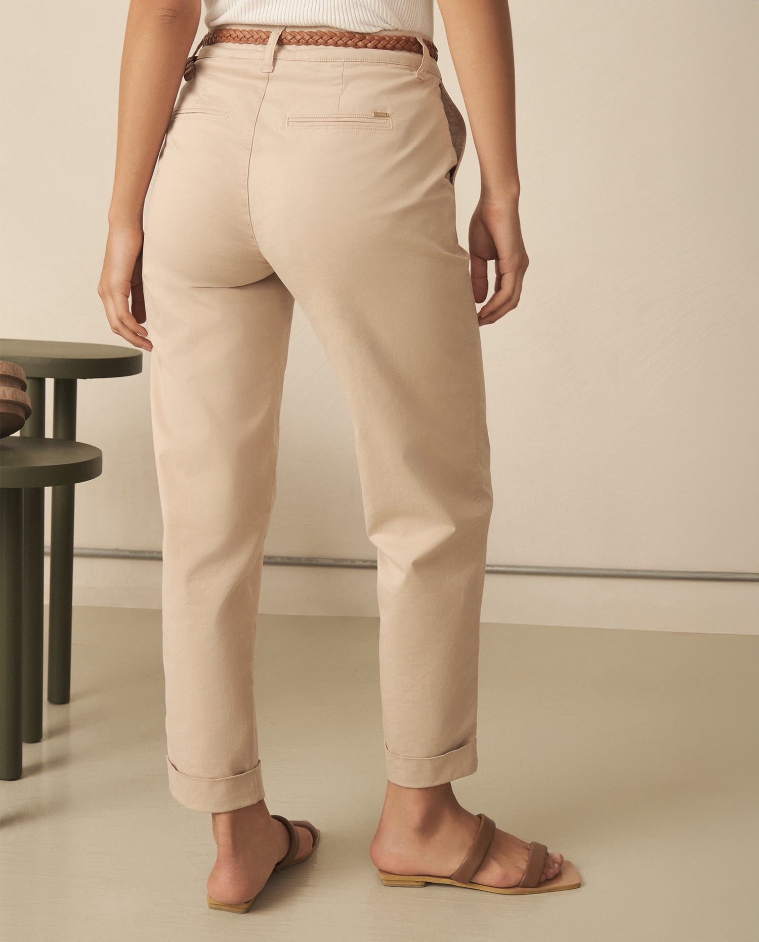 Pantalón elegante bota recta para mujer - Beige