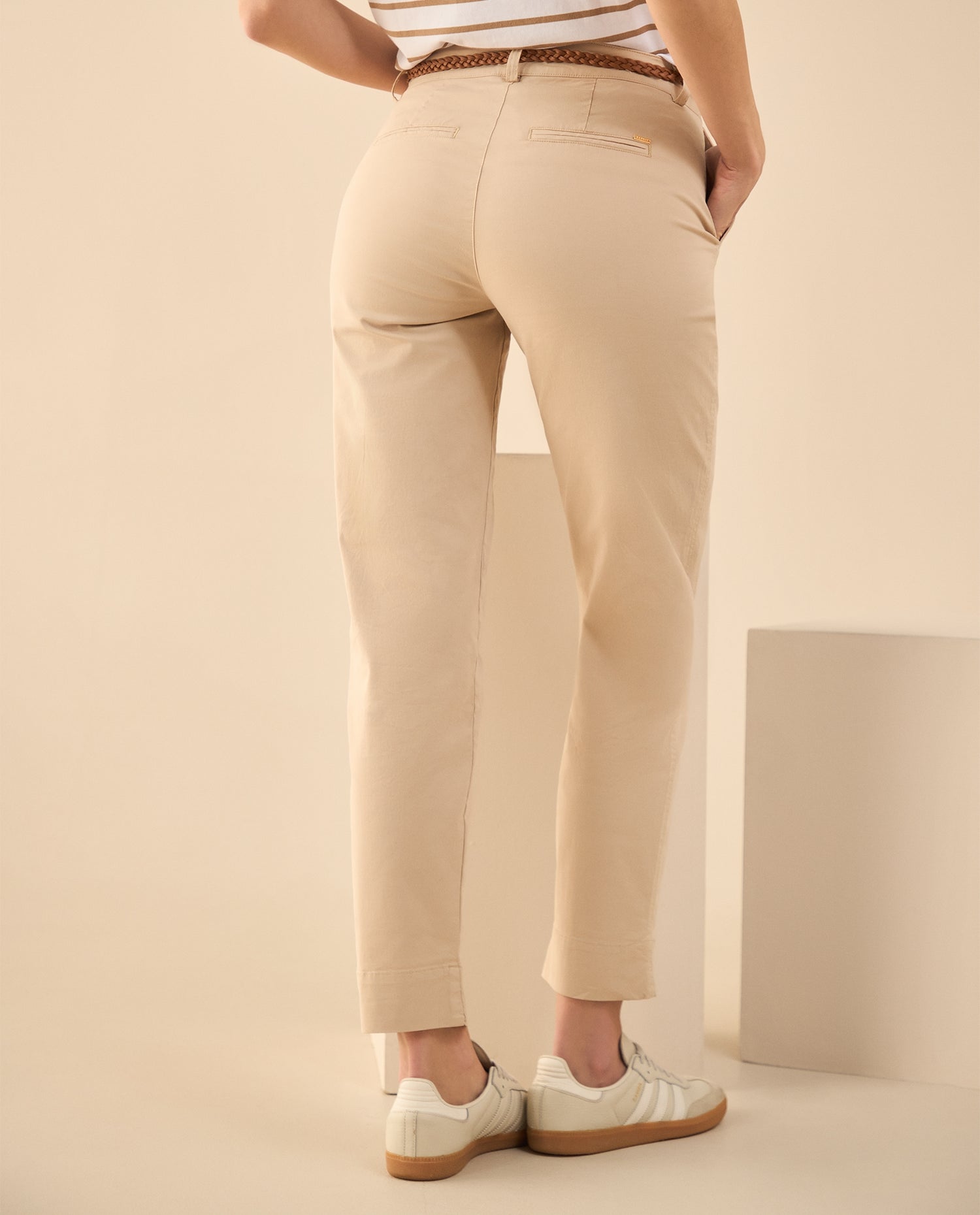 Pantalón elegante bota recta para mujer - Beige
