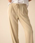 Pantalón elegante ajustable con cordón para mujer - Gris