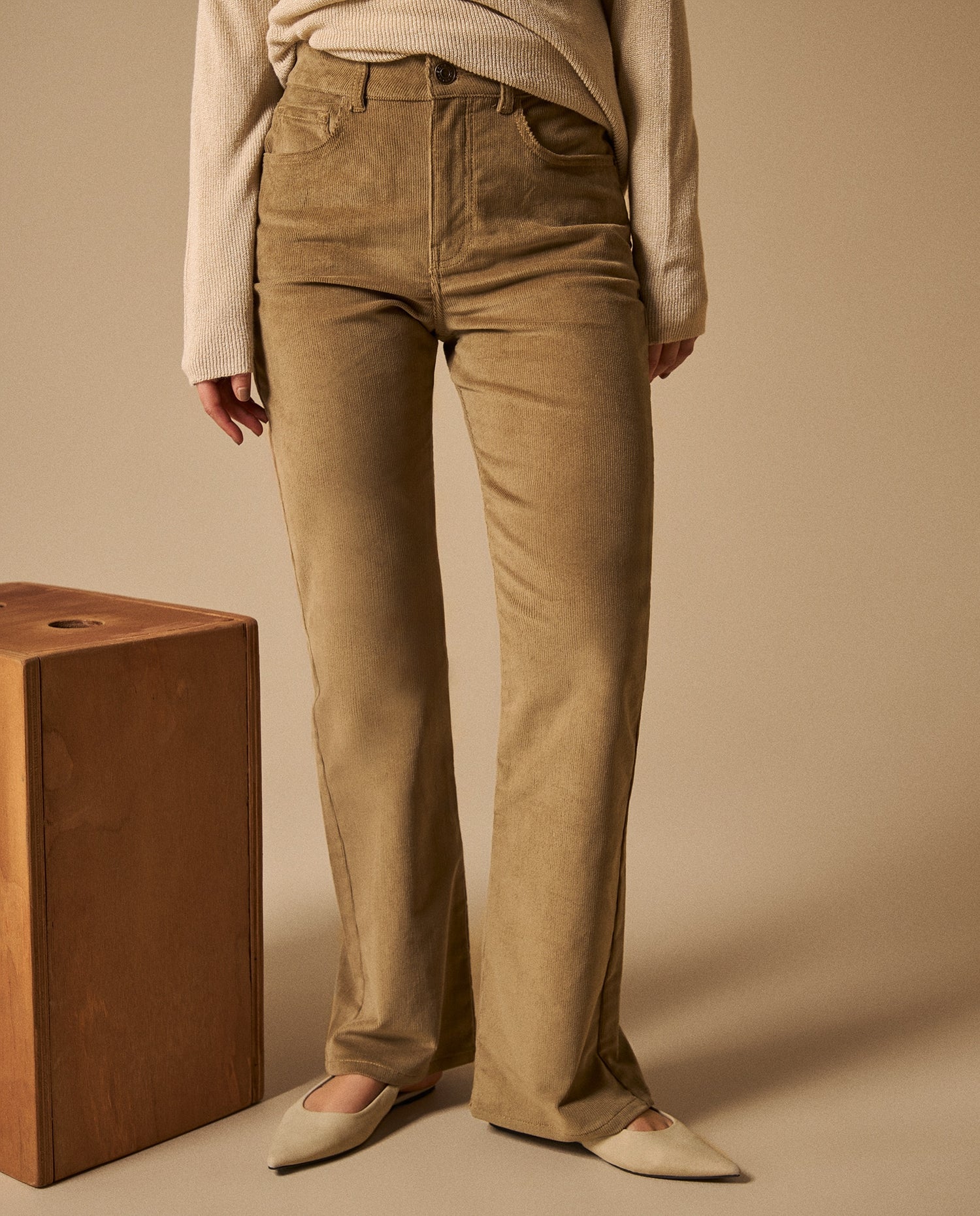 Pantalón Pana Boot Cut - Beige