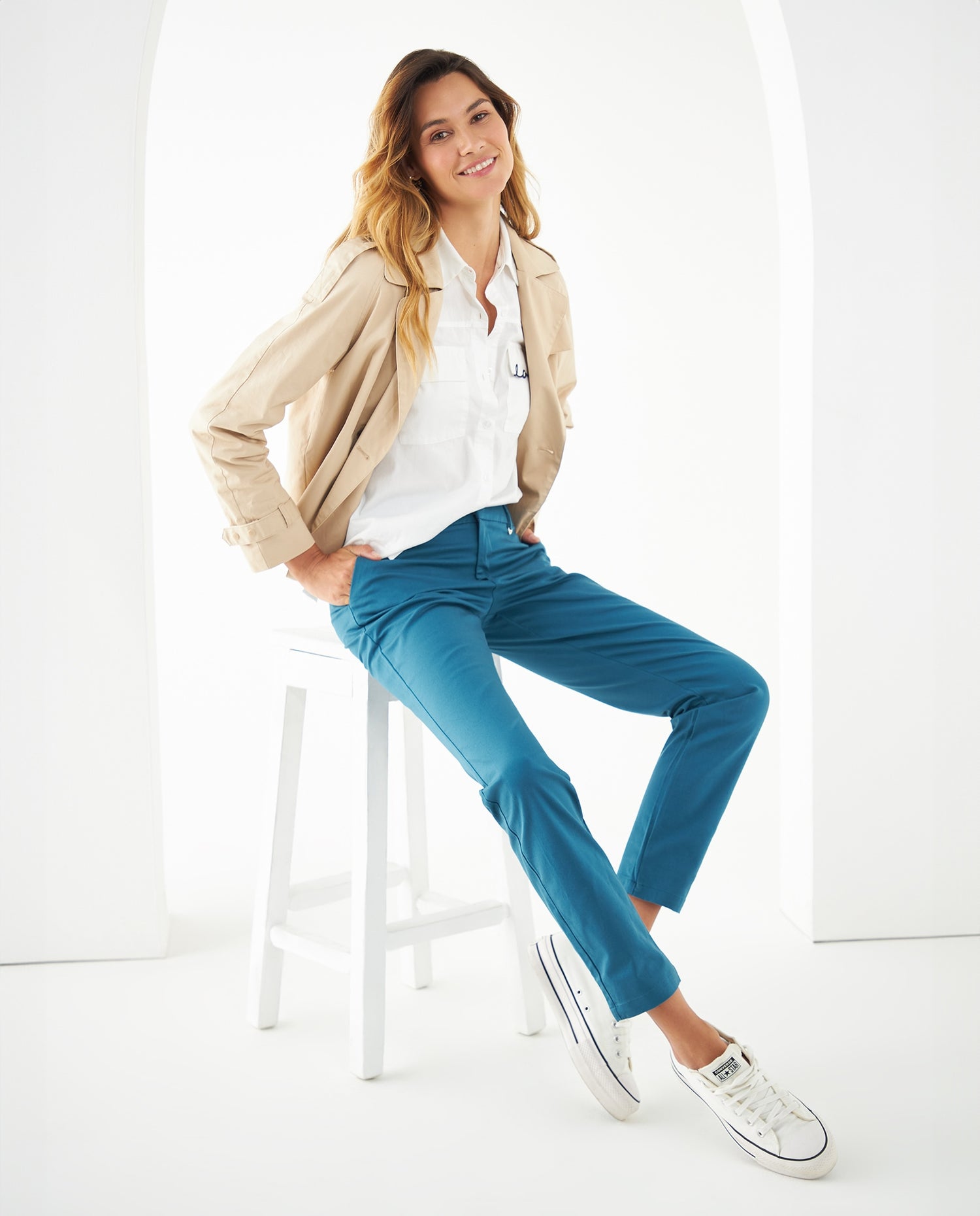 Pantalón clásico para mujer - Azul
