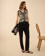 Pantalón de bota recta para mujer - Negro