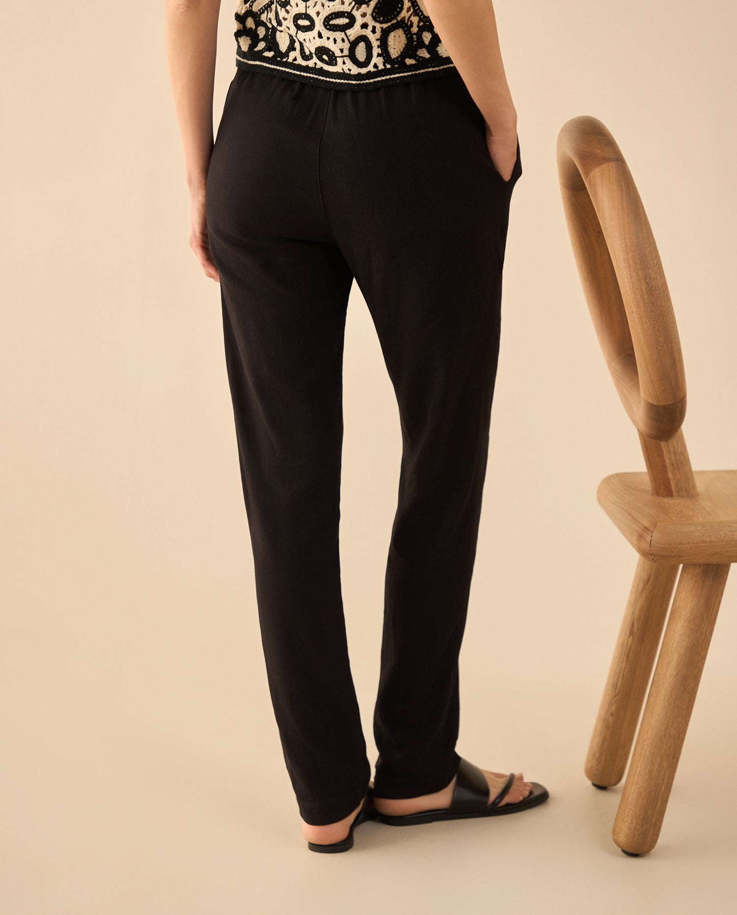 Pantalón de bota recta para mujer - Negro