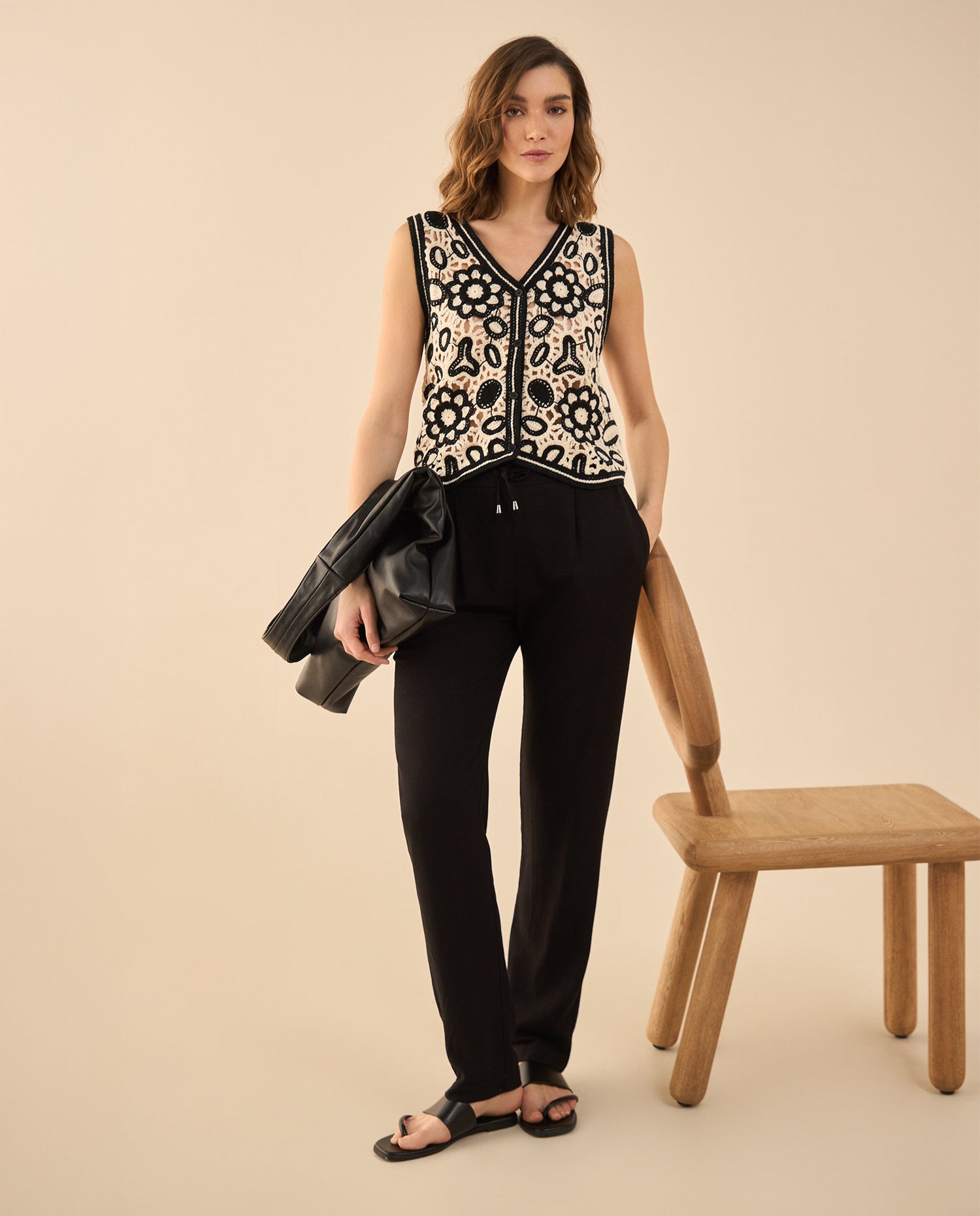 Pantalón de bota recta para mujer - Negro