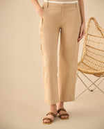 Pantalón con detalle de doble pretina para mujer - Beige
