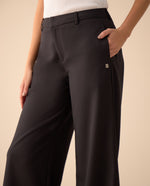 Pantalón de tela fluida para mujer - Negro