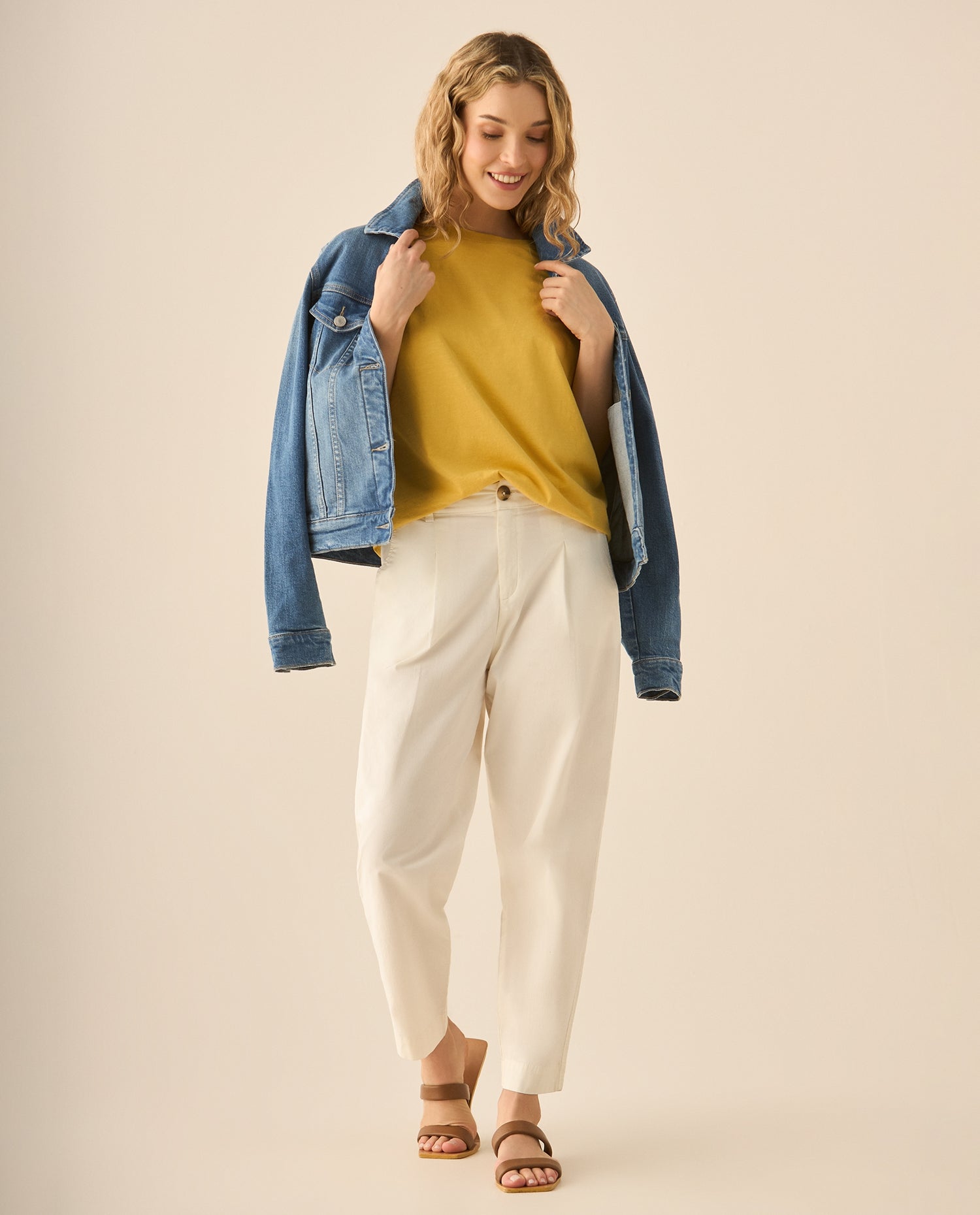 Pantalón bota recta para mujer - Blanco
