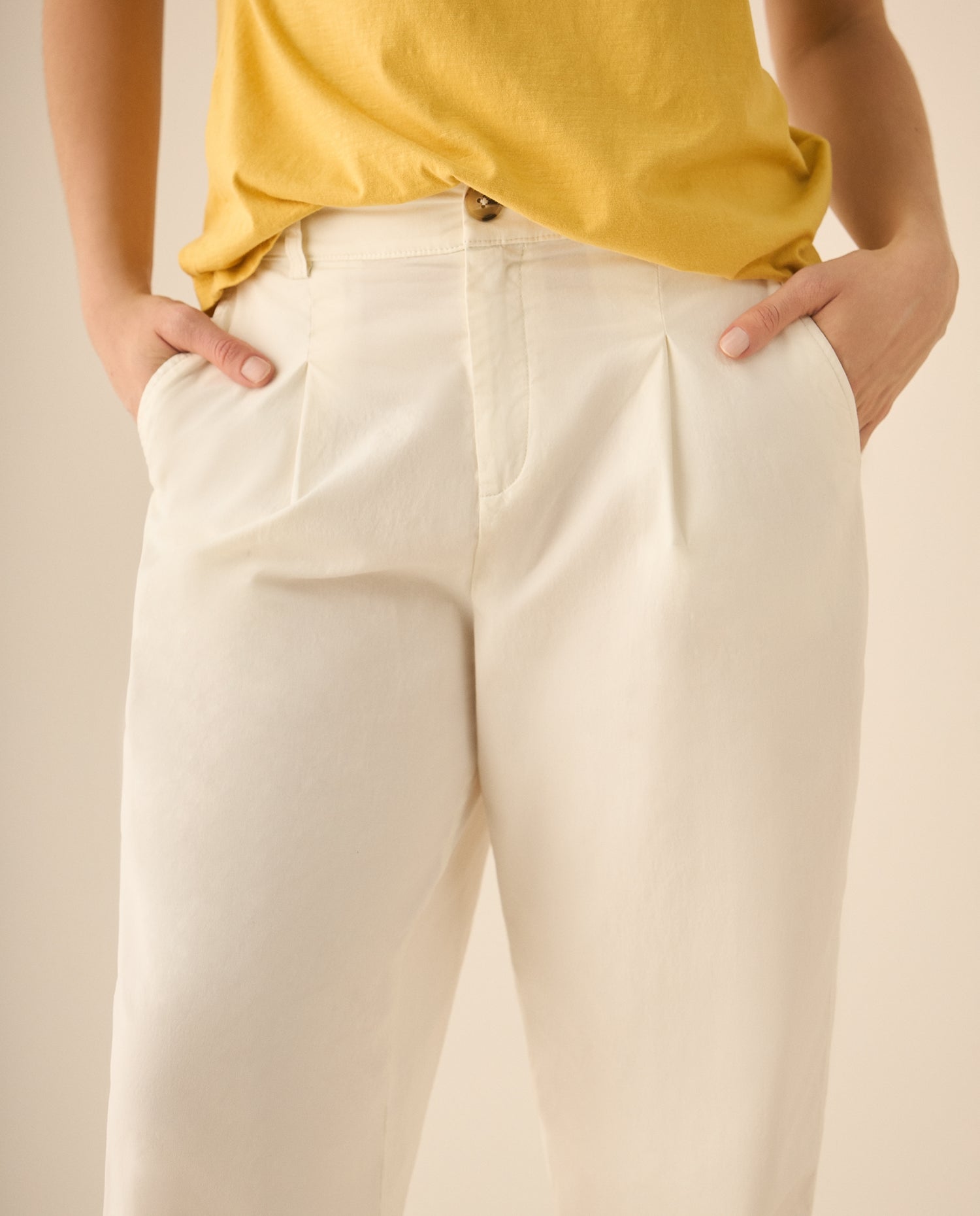 Pantalón bota recta para mujer - Blanco