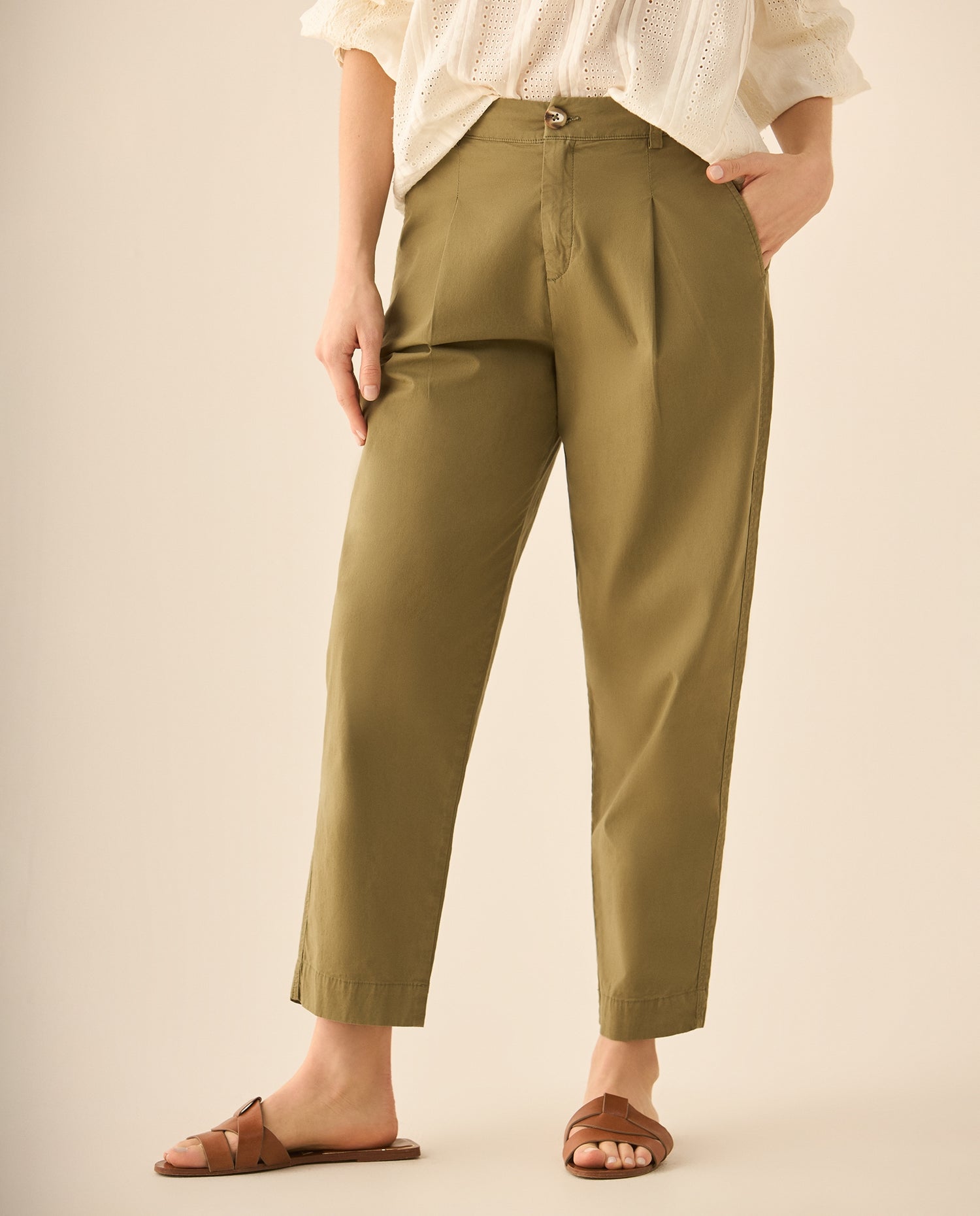 Pantalón bota recta para mujer - Verde