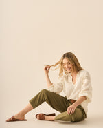 Pantalón bota recta para mujer - Verde