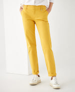 Pantalón con broche y cierre ocultos para mujer - Amarillo