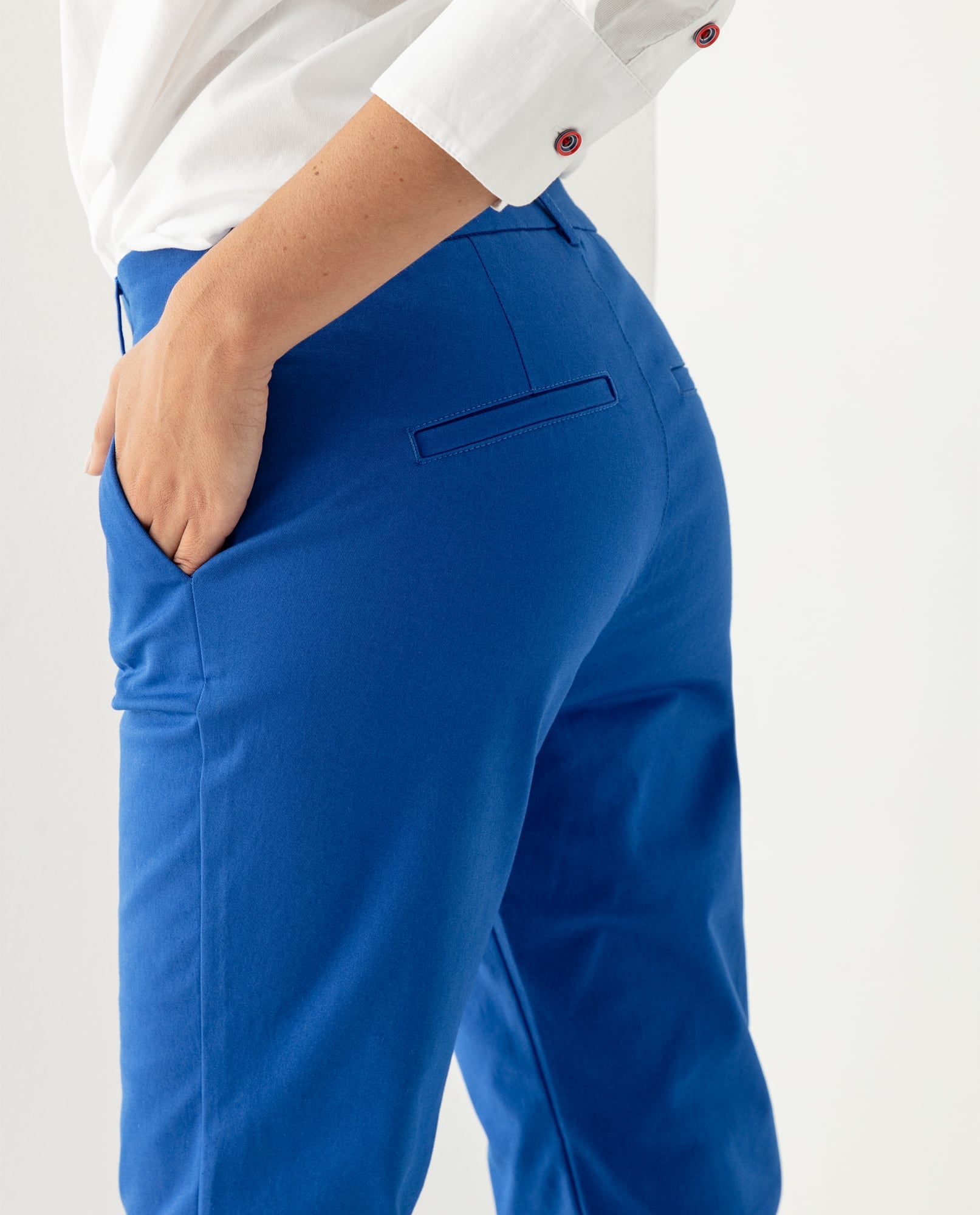 Pantalón con broche y cierre ocultos para mujer - Azul 34_139E001_AZU164834_3