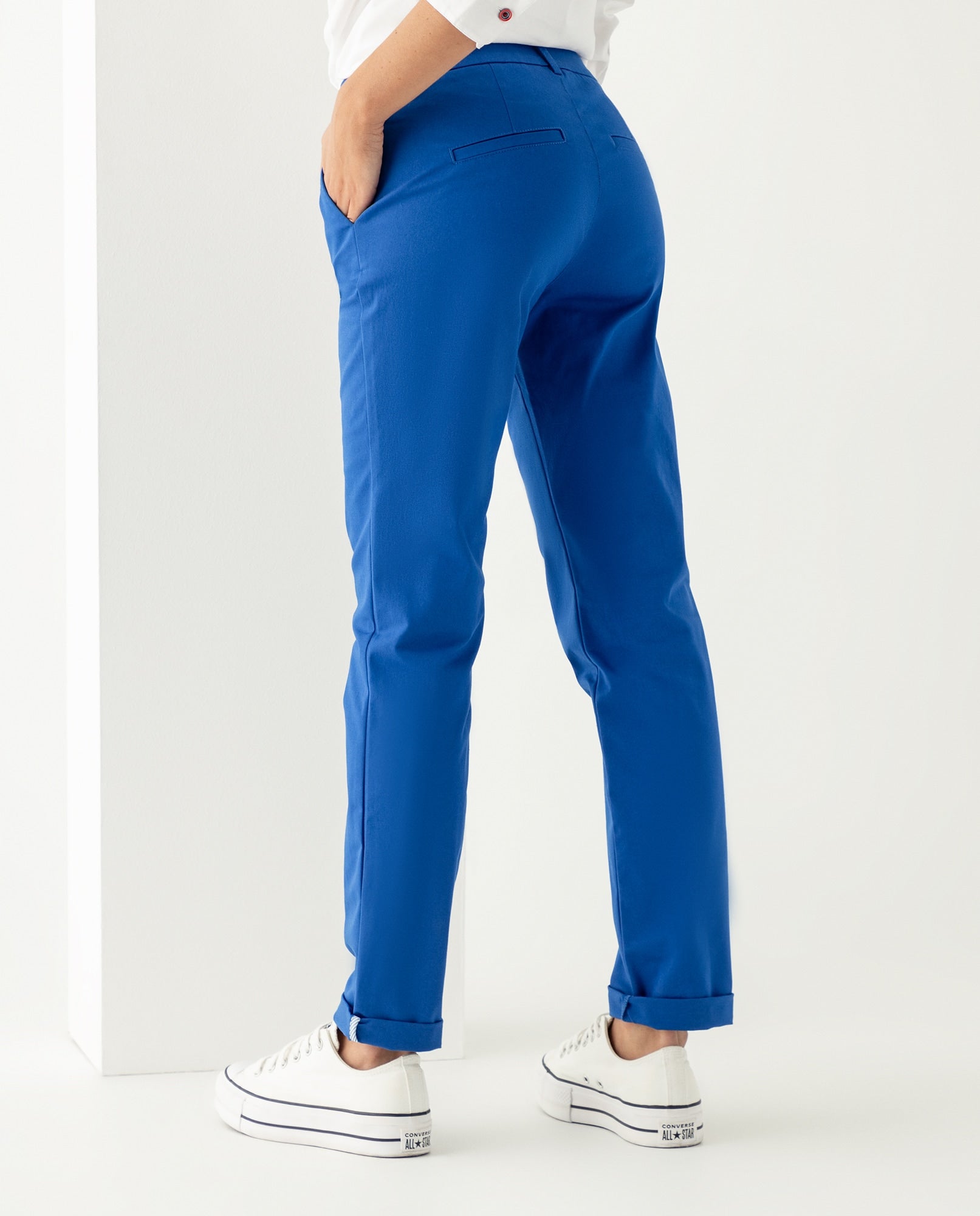 Pantalón con broche y cierre ocultos para mujer - Azul 34_139E001_AZU164834_4