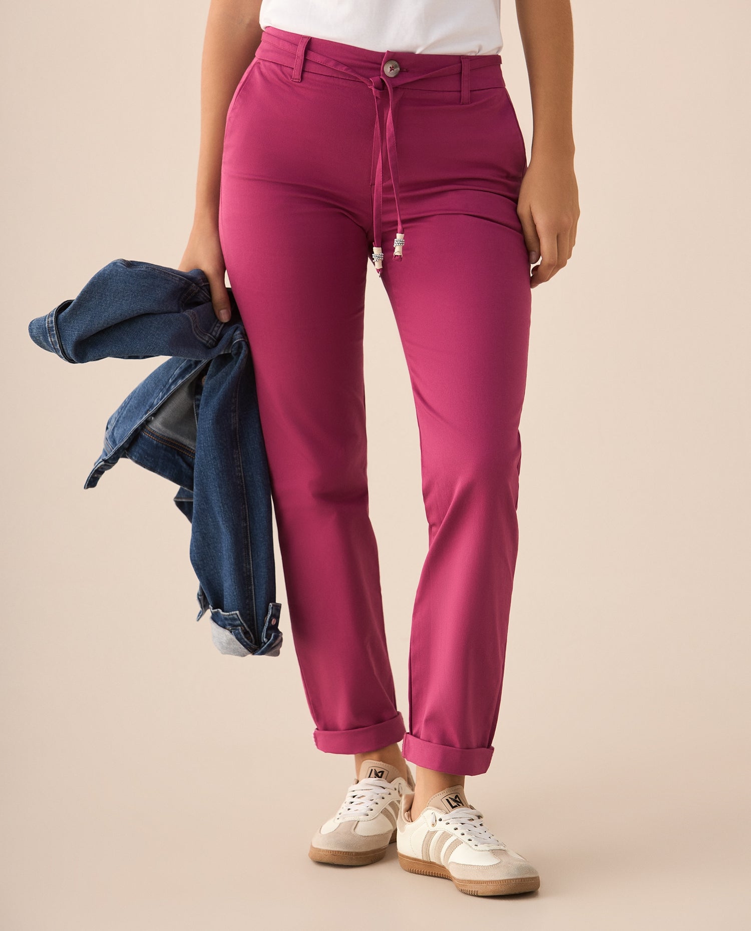 Pantalón de silueta ajustada para mujer - Morado