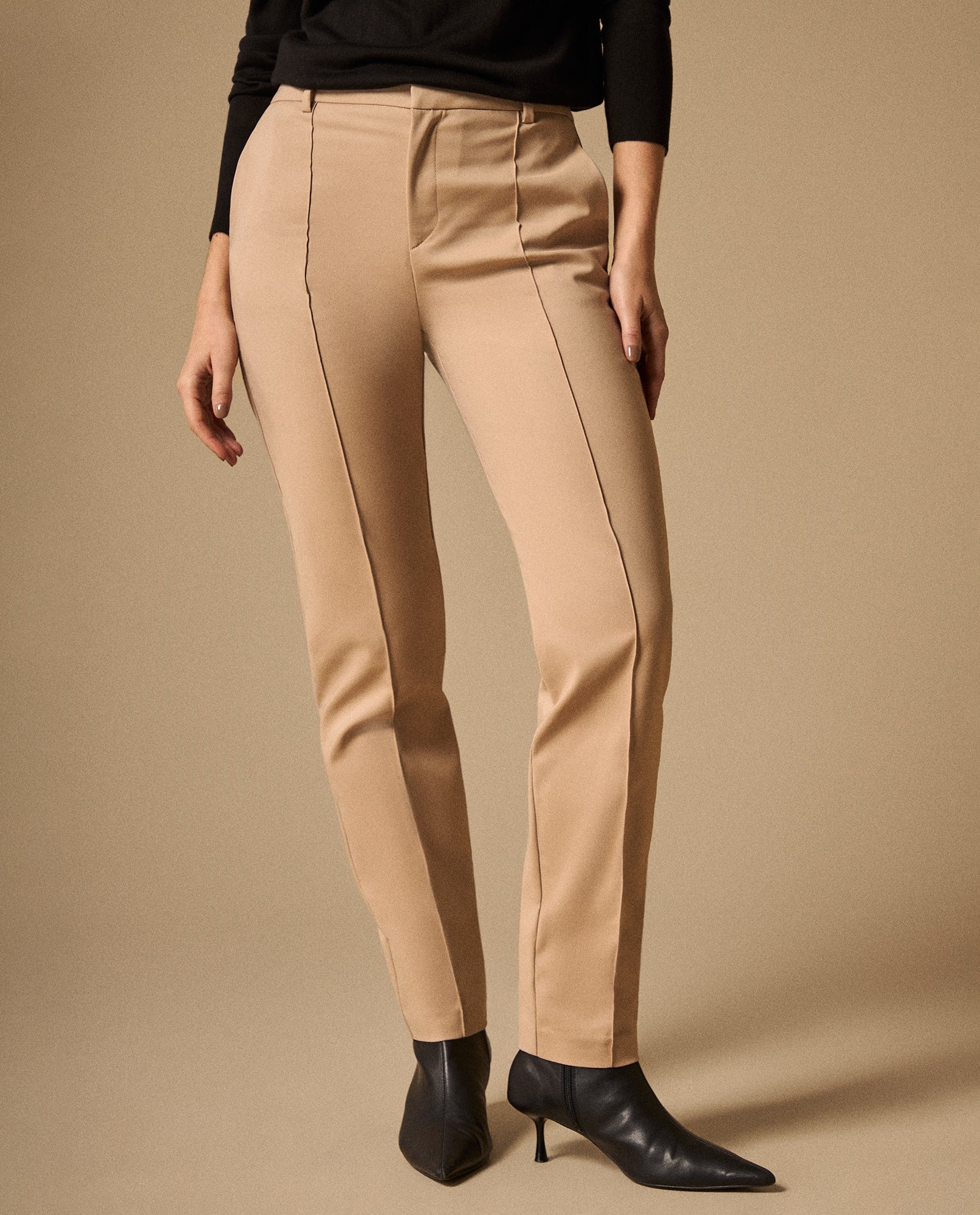 Pantalón Beige con Costuras Contrastantes - Beige 34_139G700_BEI161105_3