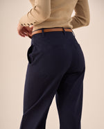 Pantalón Wide Leg con Dobladillo Amplio - Amarillo