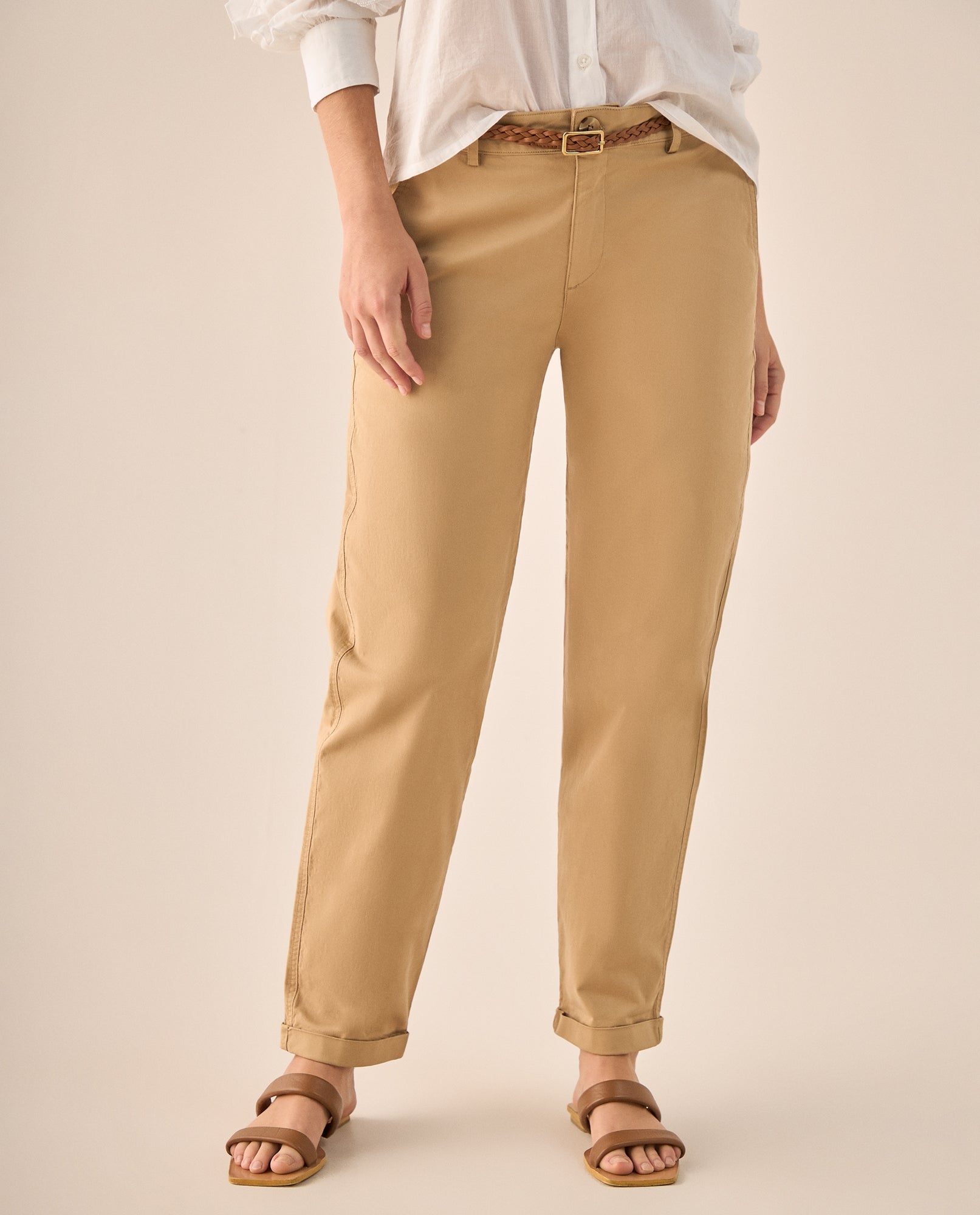 Chino Beige con Cinturón Trenzado - Beige 34_139G911_BEI161108_3