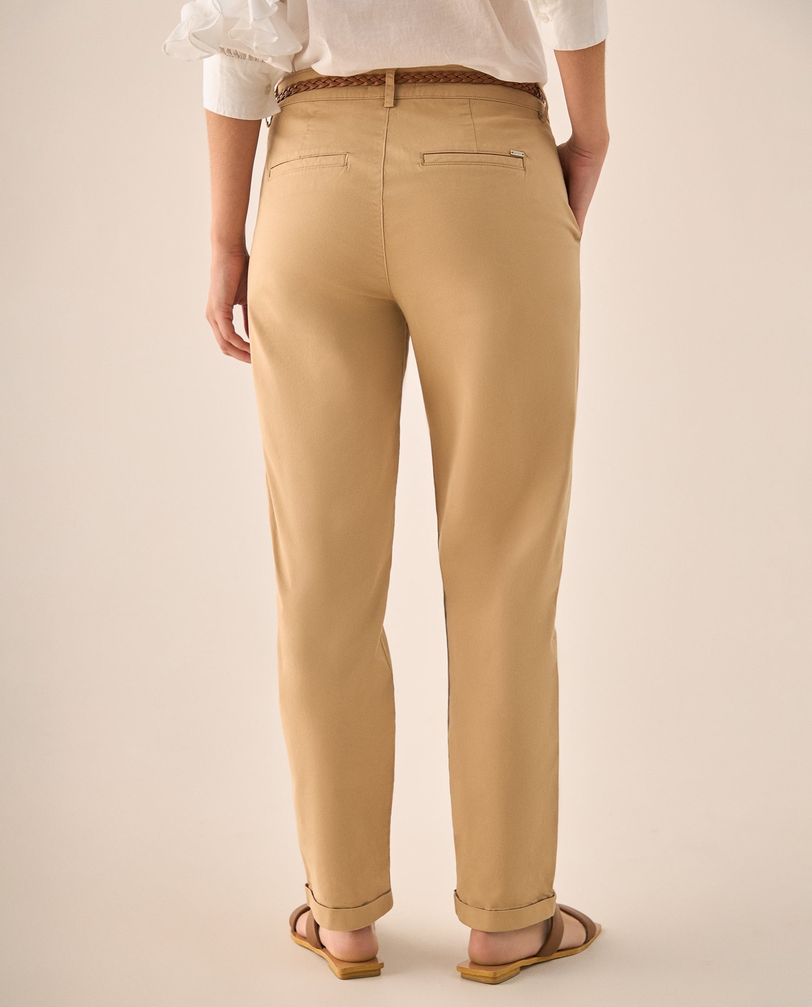 Chino Beige con Cinturón Trenzado - Beige 34_139G911_BEI161108_5