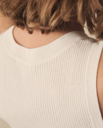 Camiseta tejida manga sisa para mujer - Crudo