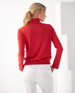 Buzo tejido cuello alto para mujer - Rojo