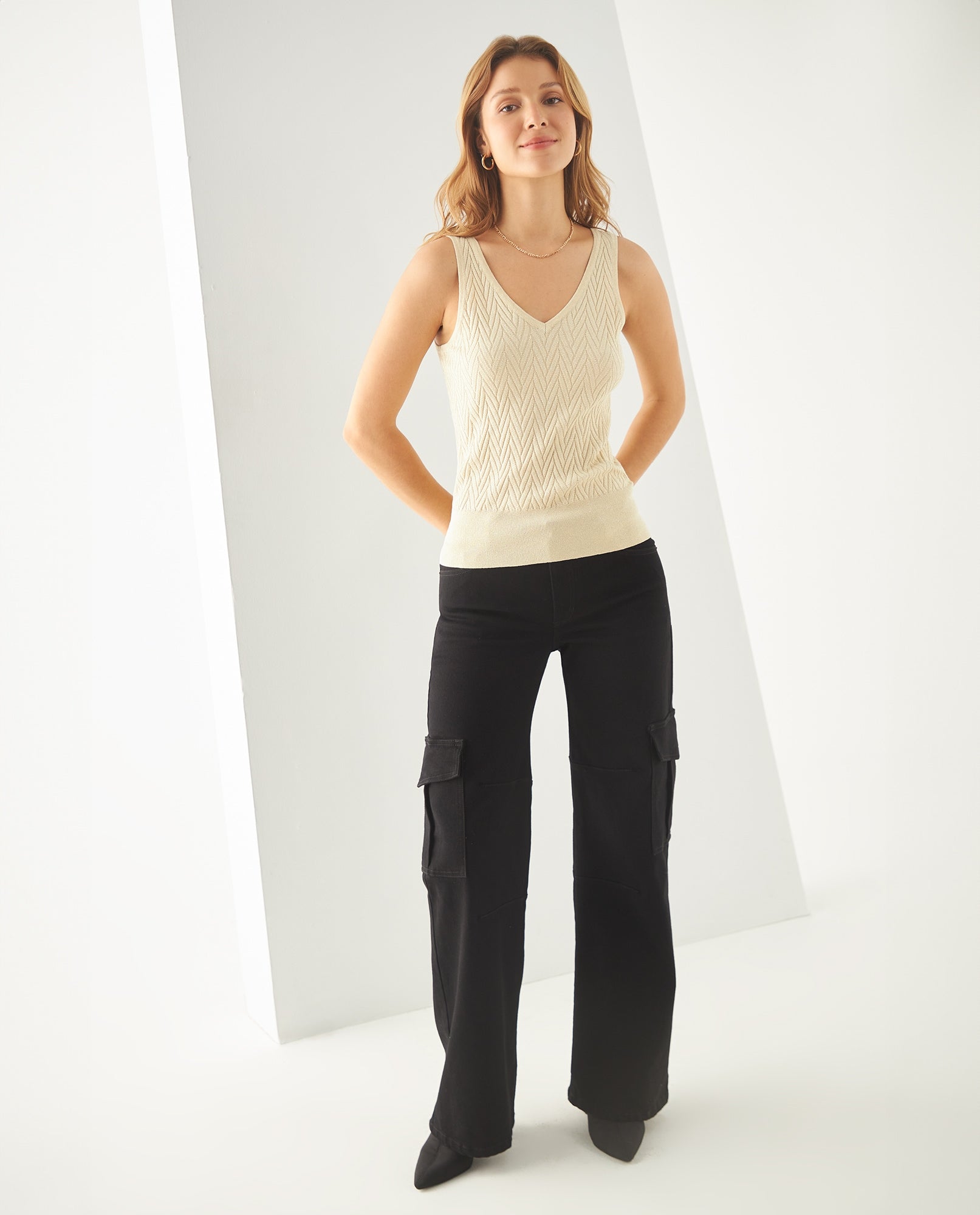 Camiseta tejida manga sisa para mujer - Crudo 34_162F204_CRU144501_5