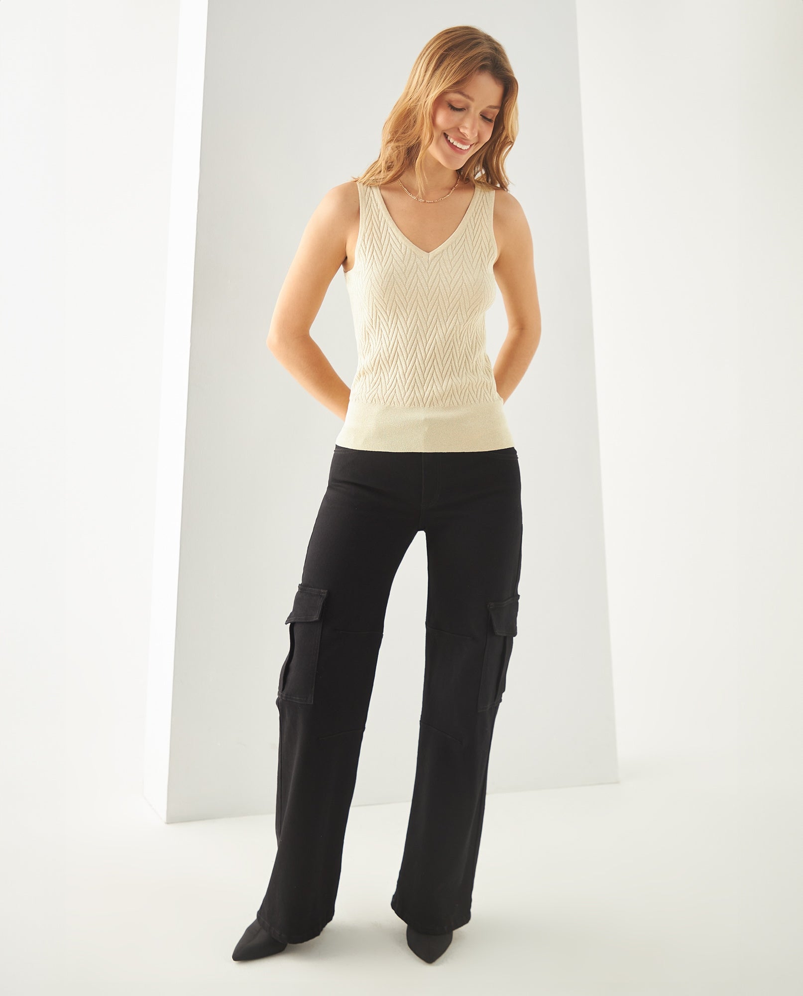 Camiseta tejida manga sisa para mujer - Crudo 34_162F204_CRU144501_6